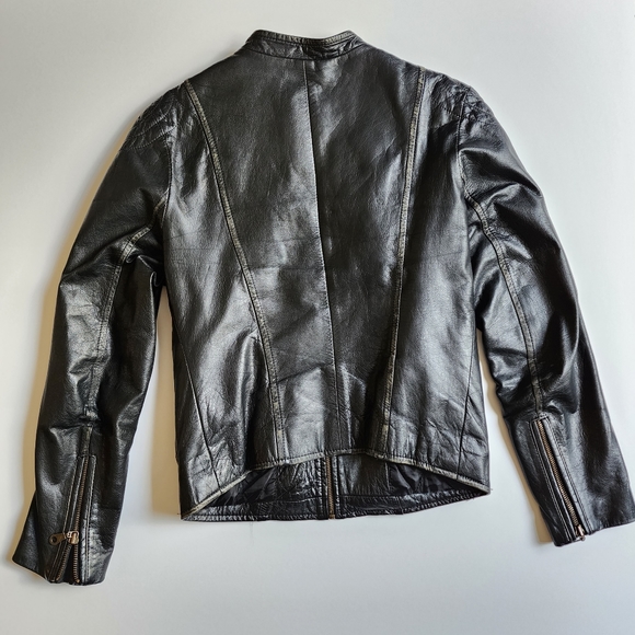 Vintage Genuine Leather Motorcycle Jacket Size L (but runs small) - Picture 2 of 12